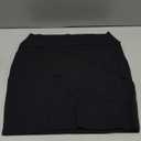 Trendy Street Basic Double-Layer Cotton Simple Stretchy Tube Pencil Mini Skirt (Medium Short, Black)