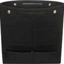 Vercord Extra Tall Felt Bag Organizer Vertical Height Design for Deep Tote and Backpack Bags Black
