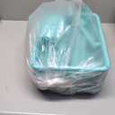 JIUYOTREE 4-Tier Plastic Rolling Storage Cart Utility Cart with Extra Hanging Cups Handles Lockable Wheels for Living Room Bathroom Kitchen Office Green