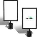 JMIATRY 2 Packs Stanchion Sign Holder Insert 8.5 x 11 Inches Paper Size, Double Sided Sign Frame Stanchion Top Signs Frame with Cover for Sentry Stanchions (Black)