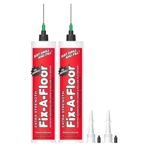 The Original Fix-A-Floor Loose Tile Repair Adhesive PRO Pack! Includes a Micro Syringe Injector and Two Drill Bits -Tile, Porcelain, Ceramic, Marble, Stone, Wood Floor, Pack of 2