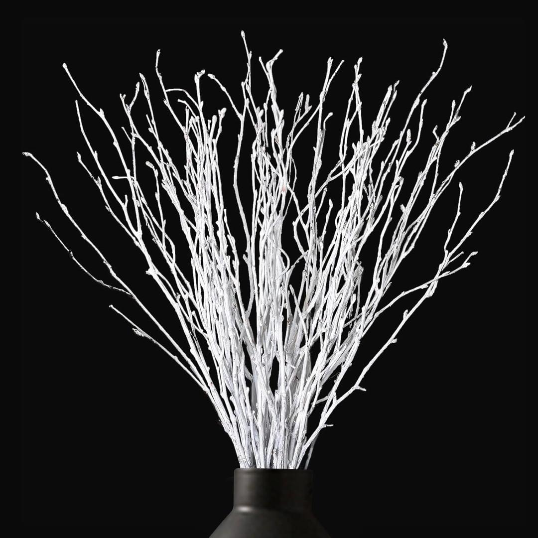 10 Pack Artificial White Curly Willow Branches  33.8 Bendable Faux Twigs for Tall Vases, DIY Home Decor, Rustic Farmhouse,Wedding & Seasonal Displays