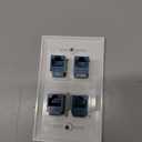 DIYTECH 4 Port Ethernet Wall Plate, Cat 6, Wall Outlet, RJ45 Female to Female Keystone Jacks - White
