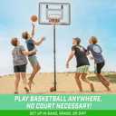 GoSports Post Up Portable Beach Basketball Hoop for Kids and Adults - Play on Grass or Sand - Includes 2 Basketballs, Pump and Accessories Tote