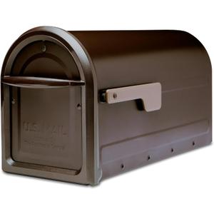 Architectural Mailboxes Mapleton Heavy Duty Steel Metal Post Mounted Mail Box for Outside, Rubbed Bronze, Large Curbside Mailbox with Magnetic Latch