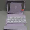 Harvopu for iPad mini 7 A17 Pro/6 Generation Keyboard Case 2024/2021 8.3 Inch,360 Rotating Clear Back Cover with 7 Color Backlit Detachable Keyboard, Pencil Holder for iPad mini 7th/6th Gen,Purple