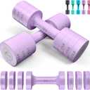 Sportneer Adjustable Dumbbells Hand Weights Set: 5 lb Dumbbell Set of 2 Each 2lb 3lb 4lb 5lb Free Weights Fast Adjust Weight 4 In 1 Weights Dumbbells Set for Women Men Home Gym Exercise Training (Purple)