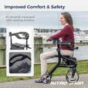 Drive Medical Nitro Sprint Foldable Rollator Walker with Seat - Lightweight Support - Large Wheels - Compact Folding Design - Adjustable Comfort - Standard Size - Black