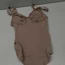 SHAPERX Women's Seamless Shapewear Bodysuit Tummy Control Body Shaper Waist Snatching Body Suit (Umber Thong), S/M