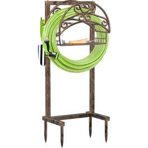 TomCare Garden Hose Holder Upgraded Water Hose Holder Heavy Duty 4 Spikes Hose Hanger Holds 160 Feet Hoses Stable Freestanding Hose Storage Organizer for Outside Yard