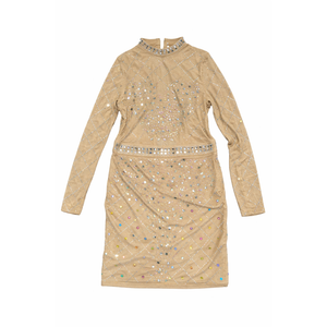 Glitter Mesh Bodycon Dress for Women 2025 Birthday,Bachelorette Party (X-Large, Rose Gold-9918)