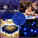 Caffox 3000Pcs Rose Petals with 36Pcs LED Tea Lights Candles, Rose Petals and Candles Set for Romantic Night, Romantic Decorations for Special Night, Valentine's Day, Wedding, Anniversary(Blue)
