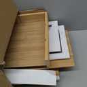 BMOSU Bread Box for Kitchen Countertop Corner Bread Box Bamboo Extra Large Double Layer Bread Storage Bin with Silverware Drawer Organizer (1Frosted Door)