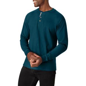 Hanes Mens T-Shirts, Men's Beefyt Henley Shirts, Men's Cotton Long Sleeve Shirts (X-Large)