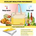 Lunch Box Lunch Bag Women, Leakproof Insulated Lunch Cooler Bag for Women, Large Lunch Tote Bags Adults(Yellow,16.2L)