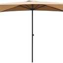 YAVVAY 8ft X 4ft Half Rectangular Outdoor Patio Umbrella With Adjustable Height For Wall, Apartment, Balcony, Deck, Porch(Khaki)