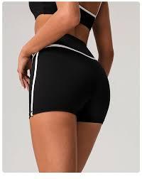 ODODOS Tummy Control Compression Shorts for Women, 4" Inseam High Waist Workout Biker Shorts with Inner Pocket, Contrast Piping Black, X-Large
