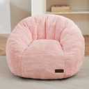 MAXYOYO Bean Bag Chair for Kids, Shell Shaped Bean Bag Couch for Boys and Girls, Toddler Chair Bean Bag Sofa for Playroom, Nursery Room, Pink