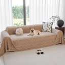 Sherpa Fleece Couch Cover for 3 Cushion Sofa, Brown, 71" x 150" - Pet Proof Sofa Covers Heavy Duty Scratch Resistant Pet Friendly Furniture Cover - Easy Install, Machine Washable