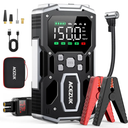 Portable Car Jump Starter with Air Compressor, ACEZUK 150PSI 7000A Jump Starter (All Gas/10.0L Diesel), 12V Battery Jump Box Car Battery Jumper Starter with 3.4" LCD Display, 2 Lights