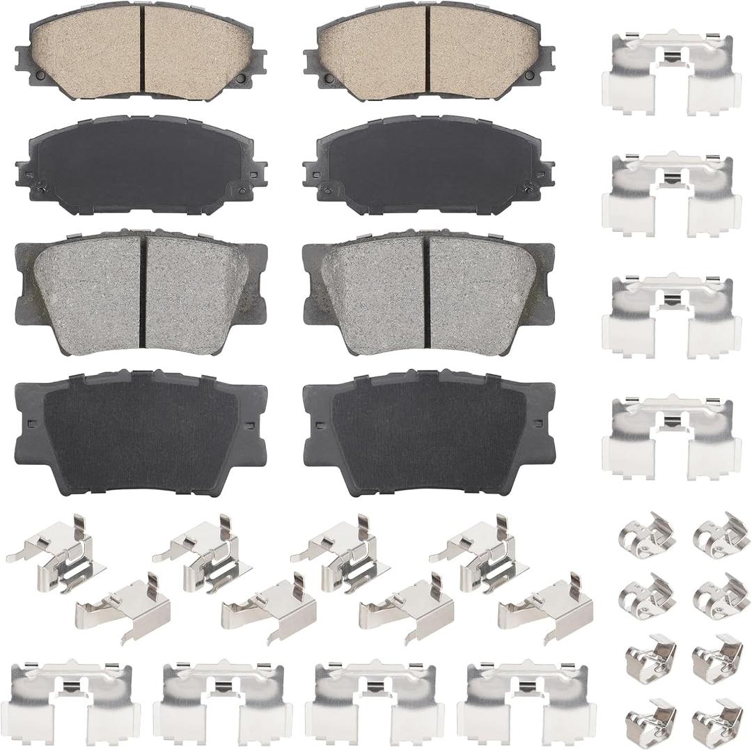 Front & Rear Ceramic Brake Pads Set for Toyota RAV4 2006-2012 2.4L 2.5L (Exc. 3rd Rows Seats), for RAV4 2013-2018 Only 2.5L LE, for Lexus HS250h 8PCS