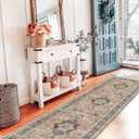 Hallway Washable Runner Rug - 2x7 Kitchen Rugs Entryway Rug Runner Vintage Soft Floor Mat Non Slip Indoor Farmhouse Carpet for Bathroom Living Room Bedroom (2 X 7, Orange)