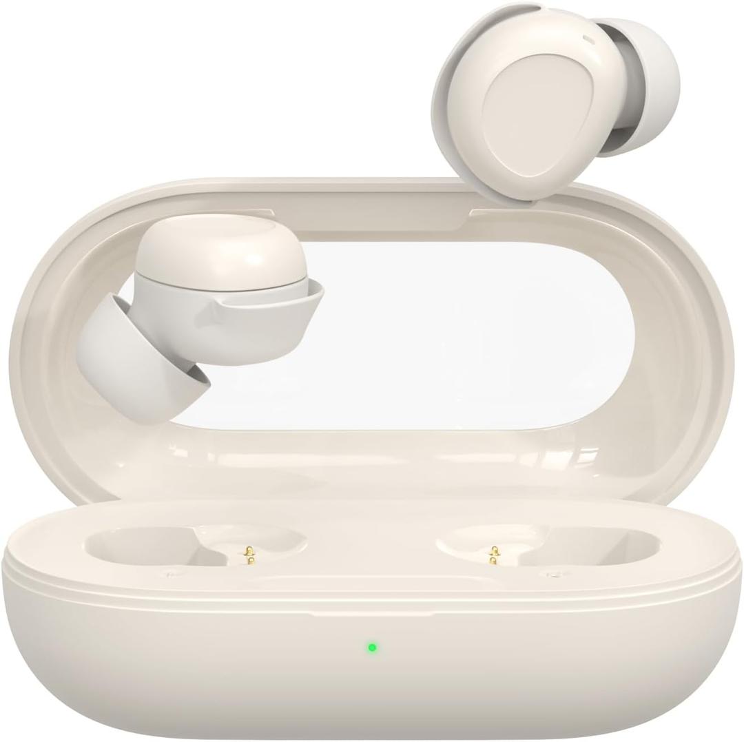 2 x Sleep Earbuds, Sleep Headphones for Side Sleepers, Mini Bluetooth 5.4 Wireless Earbuds, Ultra-Soft Silicone Invisible Earphones for Sleeping, Noise Cancelling Earbuds with Long Battery Life (White)