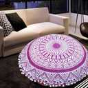 My Dream Carts 32 Inch Floor Pillow (Cover Only) Cushion Cover Pouf Cover Throw Pillows Mandala Round Seating Ottoman Case Home Decor Big Flower Printed Indian Meditation Cushion (Without Filler)