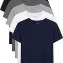 YERIOK 5 Pack Boys Shirts Short Sleeve Shirts for Boys Cotton T-Shirts Kids Toddler Tshirts Tees Clothes Summer Tops 7-8