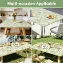 Rectangle Picnic Table Cloth, Elastic Waterproof Fitted Vinyl Tablecloths for 4 Foot Tables, Wipeable Flannel Backed Table Covers for Dining, Camping, Outdoor(Leaves,24"x48")