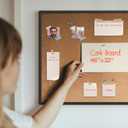 Cork Board Bulletin Board 48" x 36", Black Aluminium Framed 4x3 Corkboard, Office Board for Wall Cork, Large Wall Mounted Notice Pin Board with 18 Push Pins for School, Home & Office, 46" X 32