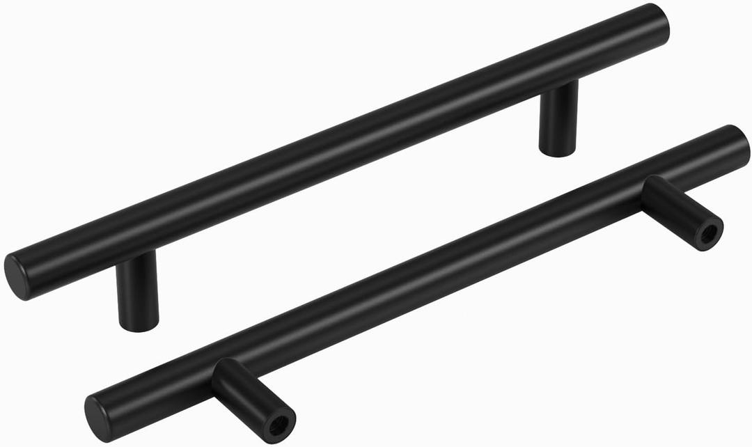 homdiy Black Cabinet Handles 30Pack 5inch Hole Center Kitchen Drawer Pulls and Knobs Stainless Steel Cabinet Hardware for Bathroom, Cupboard