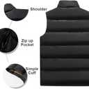 XinYangNi Men's Winter Warm Outdoor Padded Puffer Vest Thick Fleece Lined Sleeveless Jacket (Black, XXL)