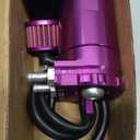 muge racing Universal Oil Catch Can Tank Kit Polish Baffled Reservoir with Breather Filter with 3/8" Fuel Line, Aluminum, Purple, 400ml