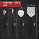 CrustMaster Pizza Peel Set - 12x14" Rectangular Peel, 9" Round Turning Peel, Brass Brush, Ash Rake - Perfect Pizza Oven Accessories for Ovens & BBQ - Pizza Pan - Aluminum & Stainless Steel Tools