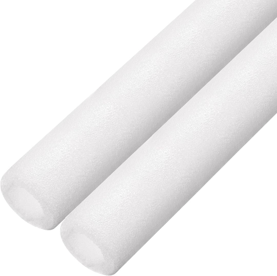 Uxcell Foam Tube Pipe Insulation Freeze Protection Cover 3.28 Ft Length 1.18in ID 1.97in OD Pipe Insulation Kits White 2 Pack