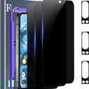 Ferilinso 3 Pack Privacy Screen Protector for Google Pixel 8 Pro with 3 Pack Tempered Glass Camera Lens Protector Phone Case Friendly Accessories Protector de Pantalla for Google Pixel 8 Pro