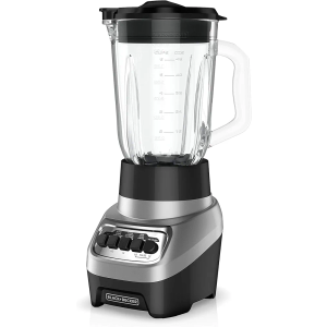 BLACK+DECKER PowerCrush Multi-Function Blender with 6-Cup Glass Jar, 4 Speed Settings, Silver