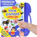 ZeenKind French English Sound Book for Kids 2 3 4 5 Years Old, Learn French for Kids Interactive Audio Learning Talking Books for Toddlers, Educational Livres en Francais Pour Enfants