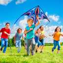 Kite, Large Delta Kites for Kids and Adults, Easy to Fly Rainbow Kites, Durable Multifunctional Beach Kite, Tangle-Free Flight Line, Durable