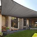 LOVE STORY 10' x 20' Sun Shade Sails Patio Covers Sun Shades Outdoor Garden Backyard Deck Shade Fabric, Dark Grey