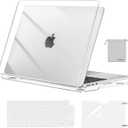 MOSISO Compatible with MacBook Air 13 inch Case 2025 2024 2023 2022 M4 A3240 M3 A3113 M2 A2681, Plastic Hard Shell&Keyboard Cover&Screen Film&Pouch for MacBook Air 13.6 inch Case, Crystal Clear