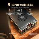 T300HS Amplifier Board with Treble and Bass Control, DC 9-24V, BT and AUX Inputs, 2.0 Channel Stereo AMP Board for DIY Wireless Speakers, Password Free