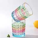 SALADAYS Whiskey Glasses Set of 2, 10oz Colorful Old Fashioned Glasses, Crystal Glassware for Bourbon Scotch Cocktail Rum Vodka Liquor