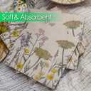 Table Kind 100 x Soft Recycled Floral Napkins Wildflower Soft Paper Napkins Pretty Wild Flower Serviettes for Spring Eco Friendly, Everyday & Compostable Weddings, Tea Party, Birthday Natural Kraft