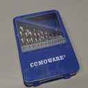 COMOWARE Drill Bit Sets for Metal- 19 Pcs Straight Shank M2 HSS Drill Bits for Stainless Steel, Cast Iron, Plastic and Wood
