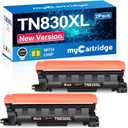 myCartridge TN830XL TN830 TN830 XL 2 Pack Black Toner Replacement for Brother tn830/xl/v TN-830 TN-830XL Toner Use for HL-L2460DW MFC-L2820DW HL-L2405W HL-L2480DW Printer