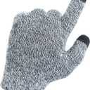 Heat Logic Unisex Thermal Soft Knitted Winter Gloves, Touch Screen Texting Cold Weather Warm Gloves for Men & Women (Grey)