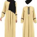 Muslim Dresses for Women (Khaki, Small)