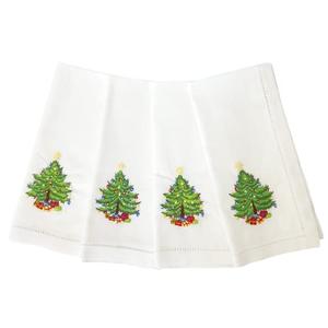 HCRAFT Embroidered Cotton Table Napkin, Cloth Napkins Set of 4 18"x18" Christmas Tree Napkin Square Fabric, Dining Room, Napkins Cloth Machine Washable, Christmas Napkins, Great Present Ideas